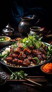 美味的中式餐饮背景图片