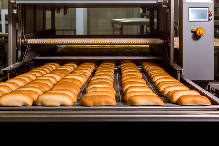 面包的生产工业烤箱高清图片