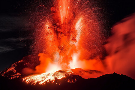 火山喷发图片