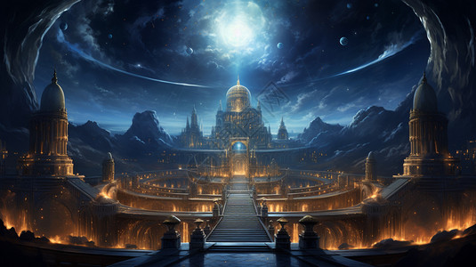 神圣的宇宙宫殿背景图片