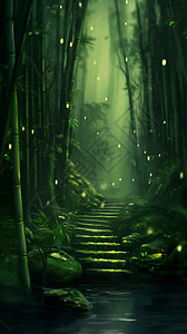 竹林中的台阶图片