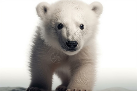 北极熊幼崽背景图片