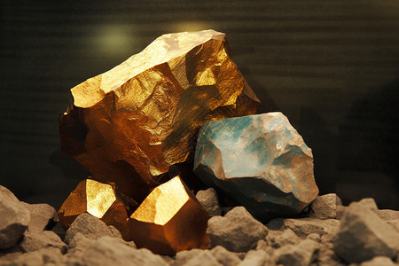 铜矿石材料自然铜矿高清图片