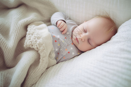 睡着的婴儿毯子睡着的高清图片