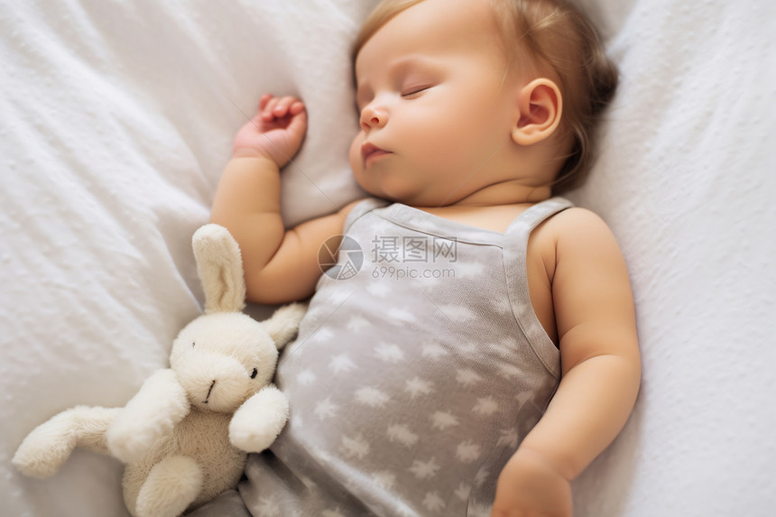 熟睡中的婴儿图片