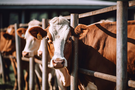 牛栏的牛群牛棚牛栏高清图片