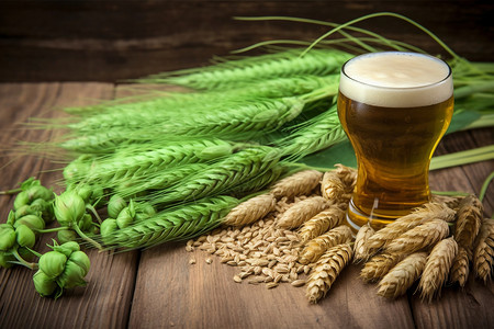 小麦酿造啤酒图片