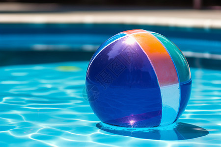 彩色漂浮球漂浮在水面上的球背景