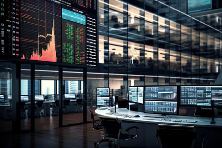 基金走势图证券交易所大屏幕的特写镜头背景