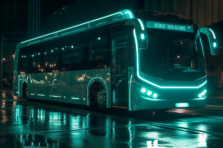 未来城市的电动巴士:图片