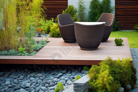 现代花园设计背景图片