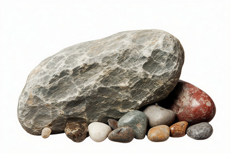 一堆大小不一的石头高清图片