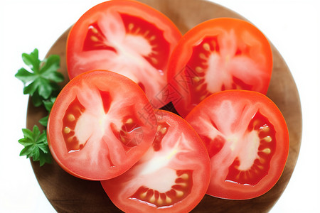 被切开的西红柿背景图片