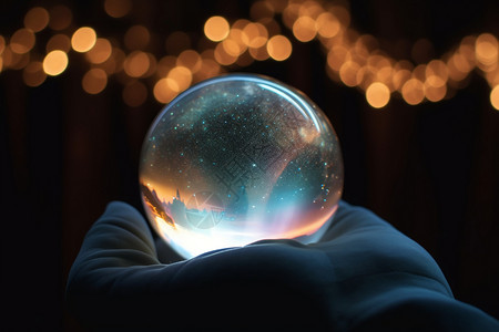 透明球体神秘的水晶球背景