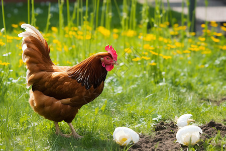 家禽母鸡家畜产蛋量高清图片