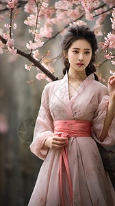 天香国艳的女子背景图片