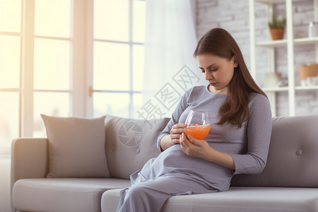 健康饮食的孕妇图片