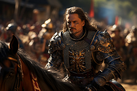 旧时期全副武装的骑士背景图片