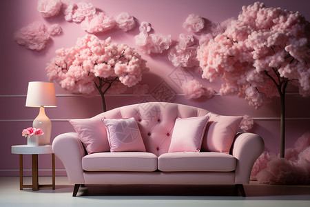 粉色的家居设计高清图片