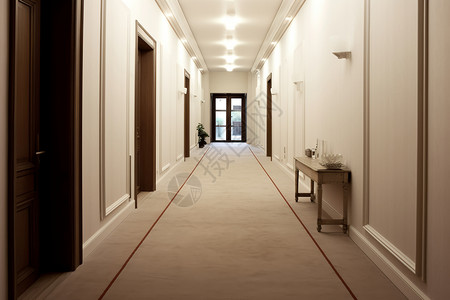 豪华酒店空旷的走廊图片