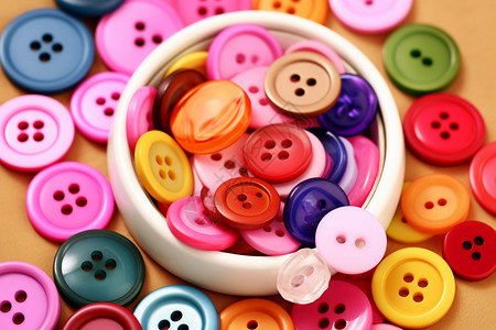 缝纫配件彩色的纽扣背景