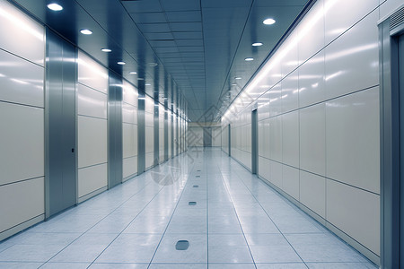 宽敞的办公楼走廊图片