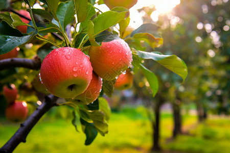 苹果树园林果林采摘高清图片