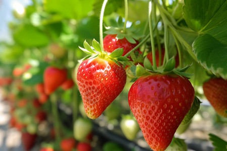 果园的草莓果园作物高清图片