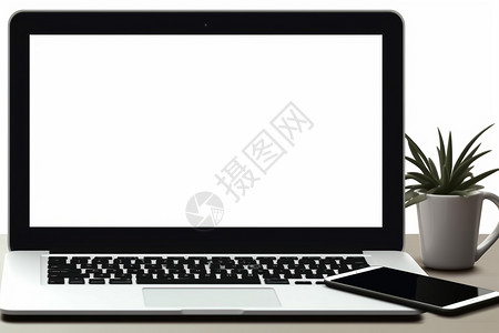 白色笔记本电脑背景图片
