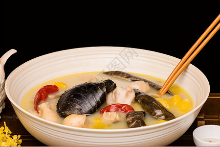 鲍鱼炖汤背景图片