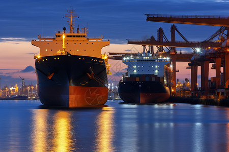 港口的贸易运输高清图片