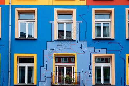 蓝色装修建筑风格住宅图片
