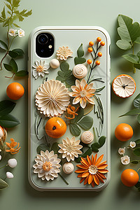 清新花草植物手机装饰壳背景图片
