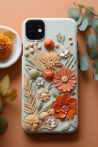 清新花卉手机壳背景图片