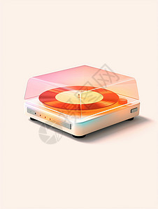 橙色半透明唱片机图片
