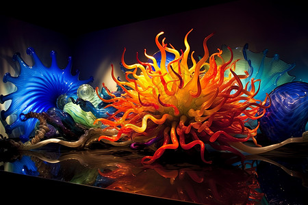 仿海洋生物珊瑚的琉璃工艺品图片