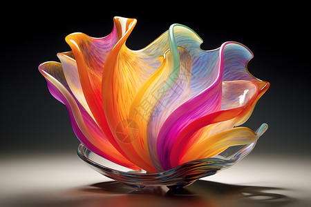玻璃工艺品仿贝壳的彩色的琉璃工艺品设计图片