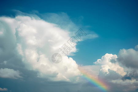 云彩中的彩虹背景图片