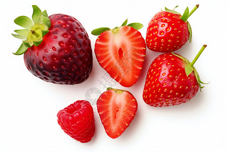健康美味的草莓背景图片