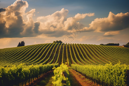 葡萄酒收获户外种植的农田背景