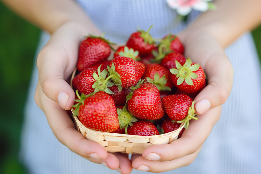 健康的草莓水果图片