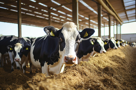 农场喂养的奶牛图片