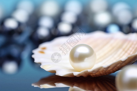 海洋珠宝素材一颗珍珠背景
