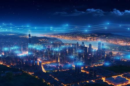 城市中央未来城市天际线设计图片