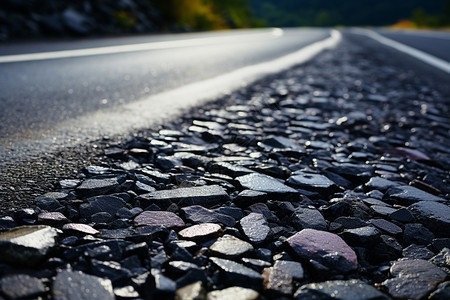 灰色道路铺满岩石的路面背景