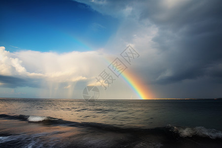 彩虹海滩阳关明媚的天气背景