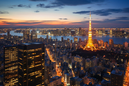 城市摩天大楼夜景图片