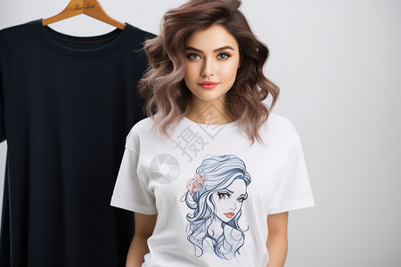 T恤印刷时尚的女人背景
