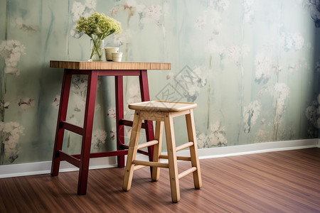 室内木椅装饰背景图片
