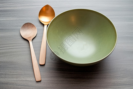 勺子和汤盘背景